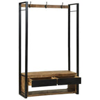 Perchero para ropa con cajón Marrón Madera maciza de Mango