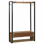 Perchero para ropa con cajón Marrón Madera maciza de Mango