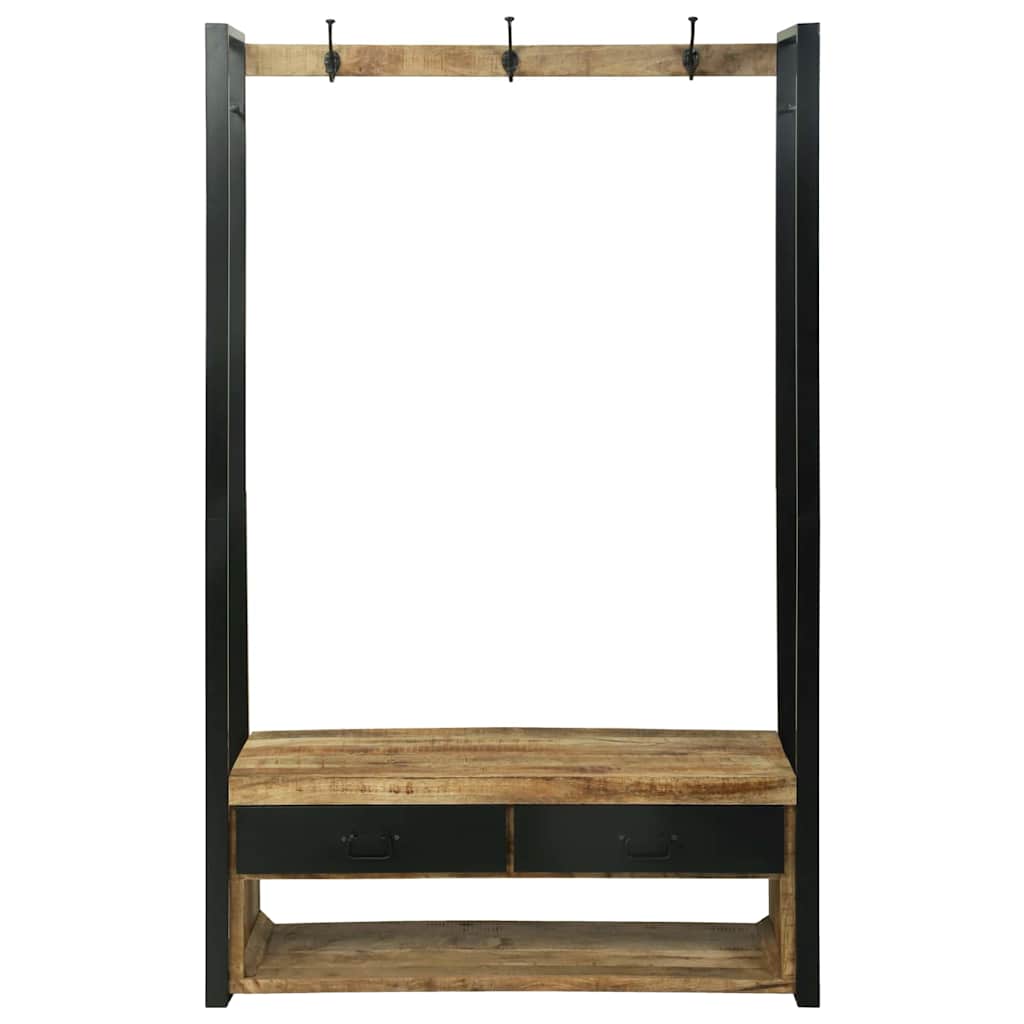 Perchero para ropa con cajón Marrón Madera maciza de Mango