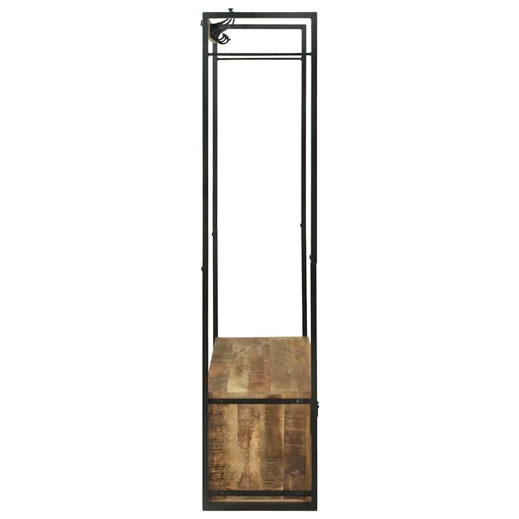 Perchero para ropa con cajón Marrón Madera maciza de Mango