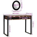 Mesa Tocador con estante Multicolor Madera maciza recuperada