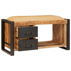 Banco de almacenamiento con cajón Marrón Madera maciza de Mango