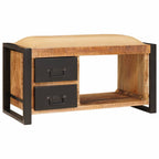 Banco de almacenamiento con cajón Marrón Madera maciza de Mango