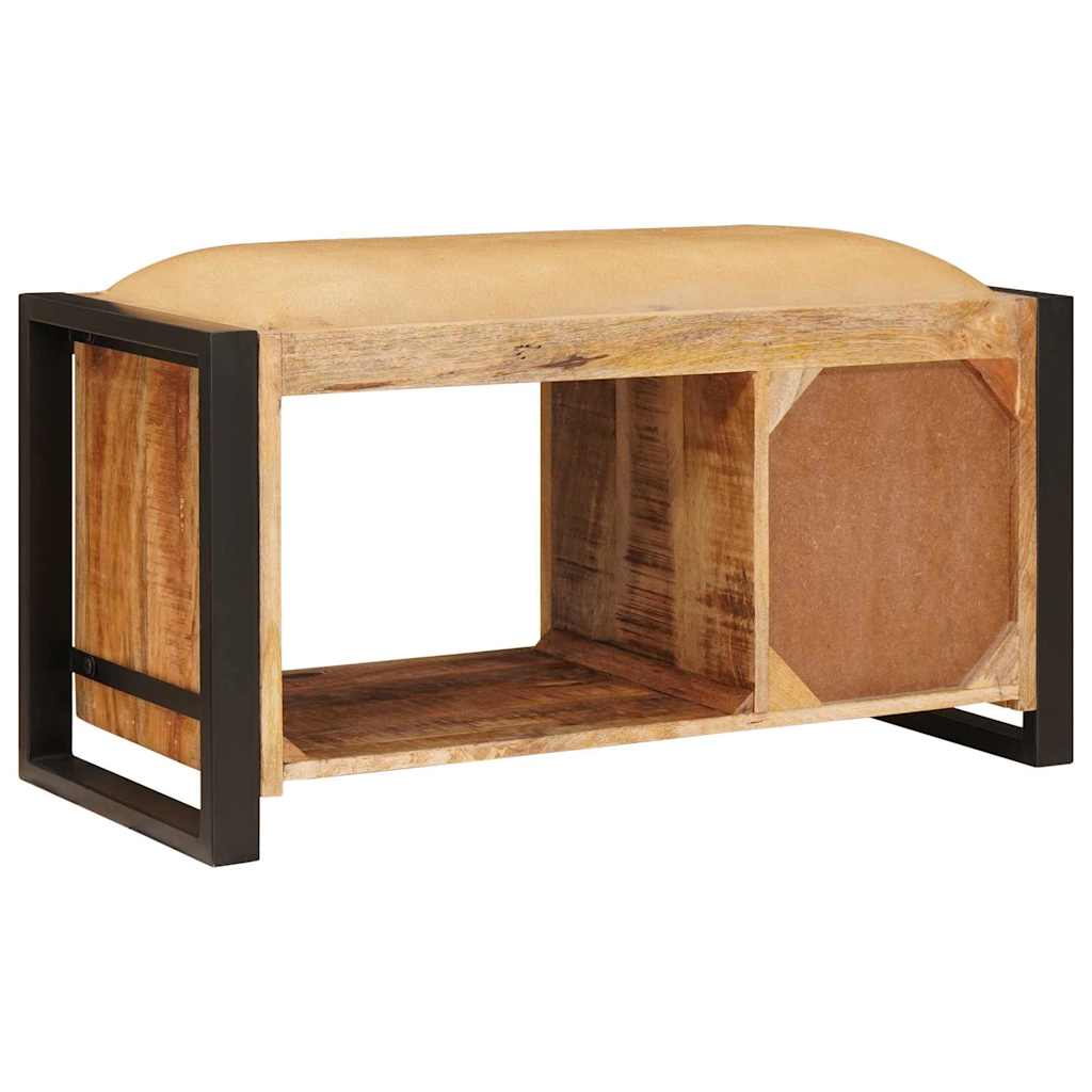 Banco de almacenamiento con cajón Marrón Madera maciza de Mango