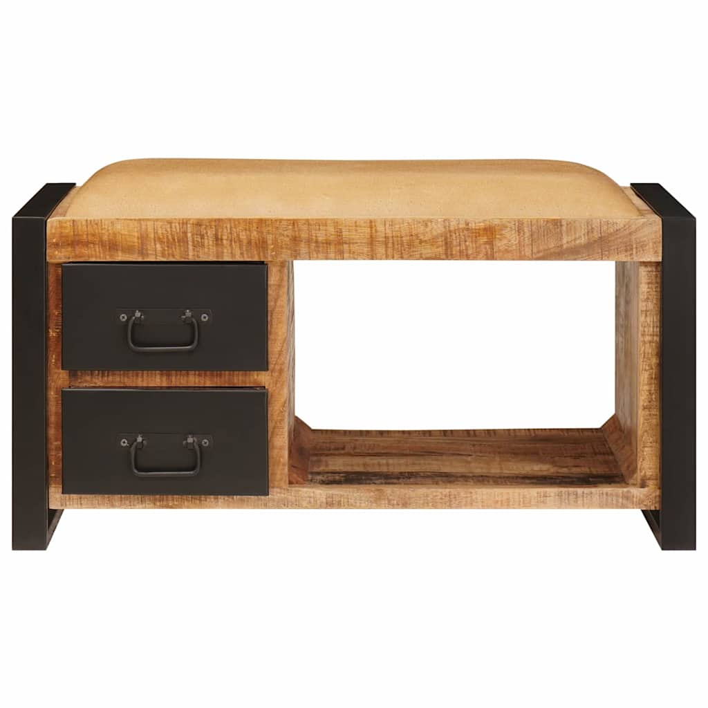 Banco de almacenamiento con cajón Marrón Madera maciza de Mango