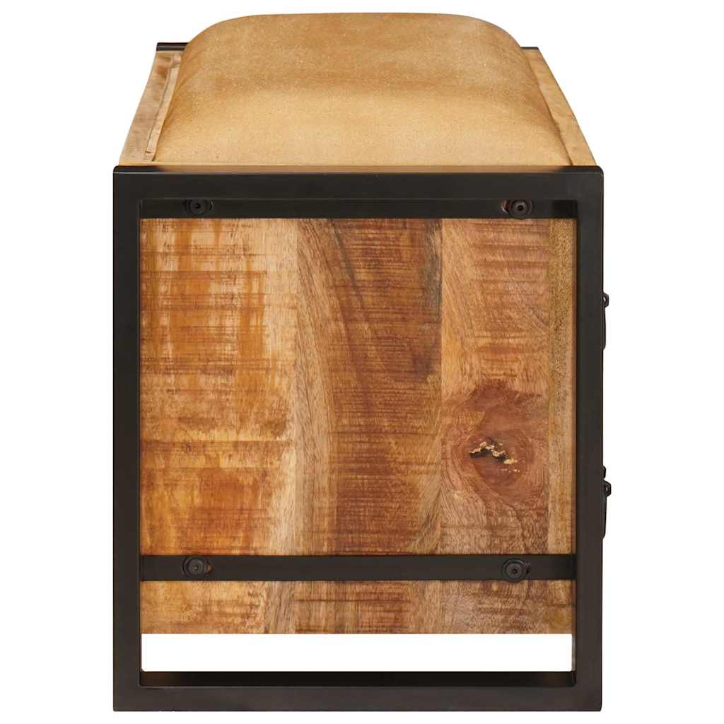 Banco de almacenamiento con cajón Marrón Madera maciza de Mango