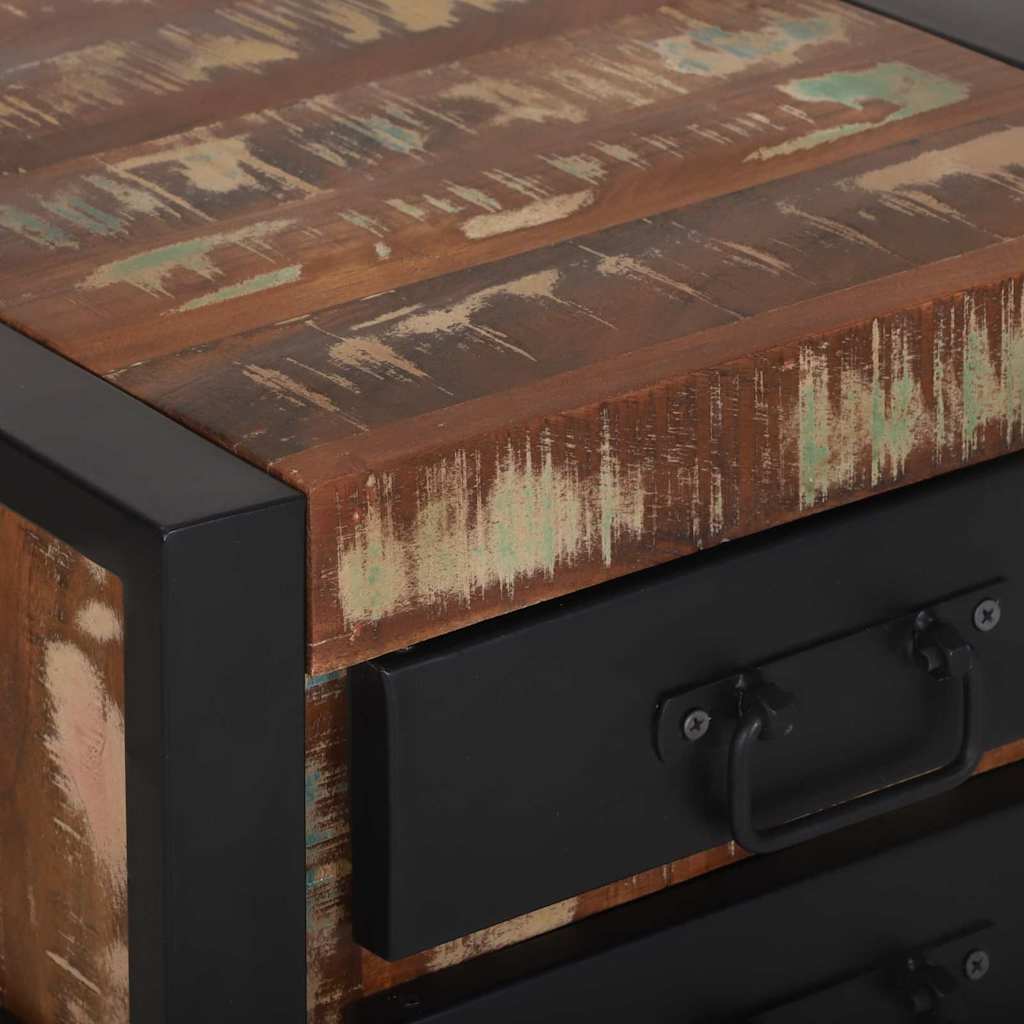 Mesa Auxiliar con cajón Multicolor Madera sólida recuperada