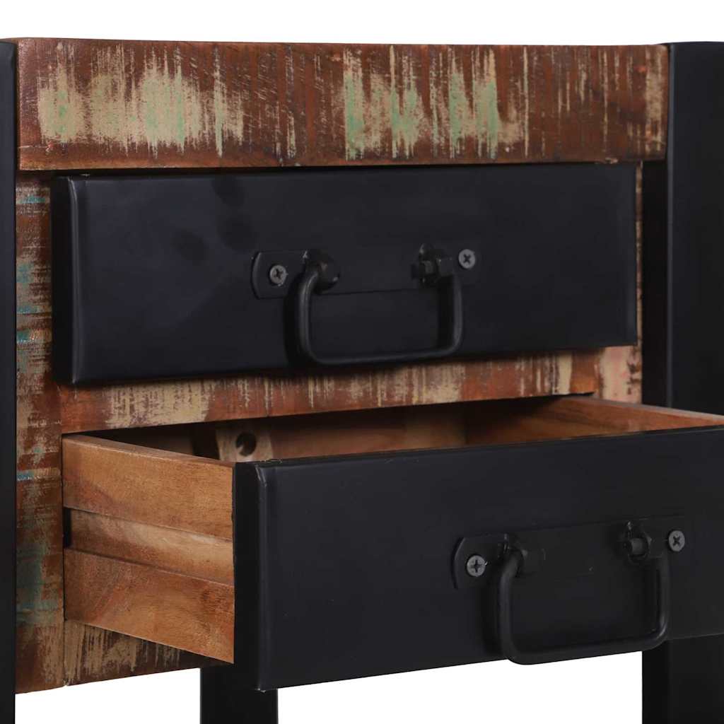 Mesa Auxiliar con cajón Multicolor Madera sólida recuperada