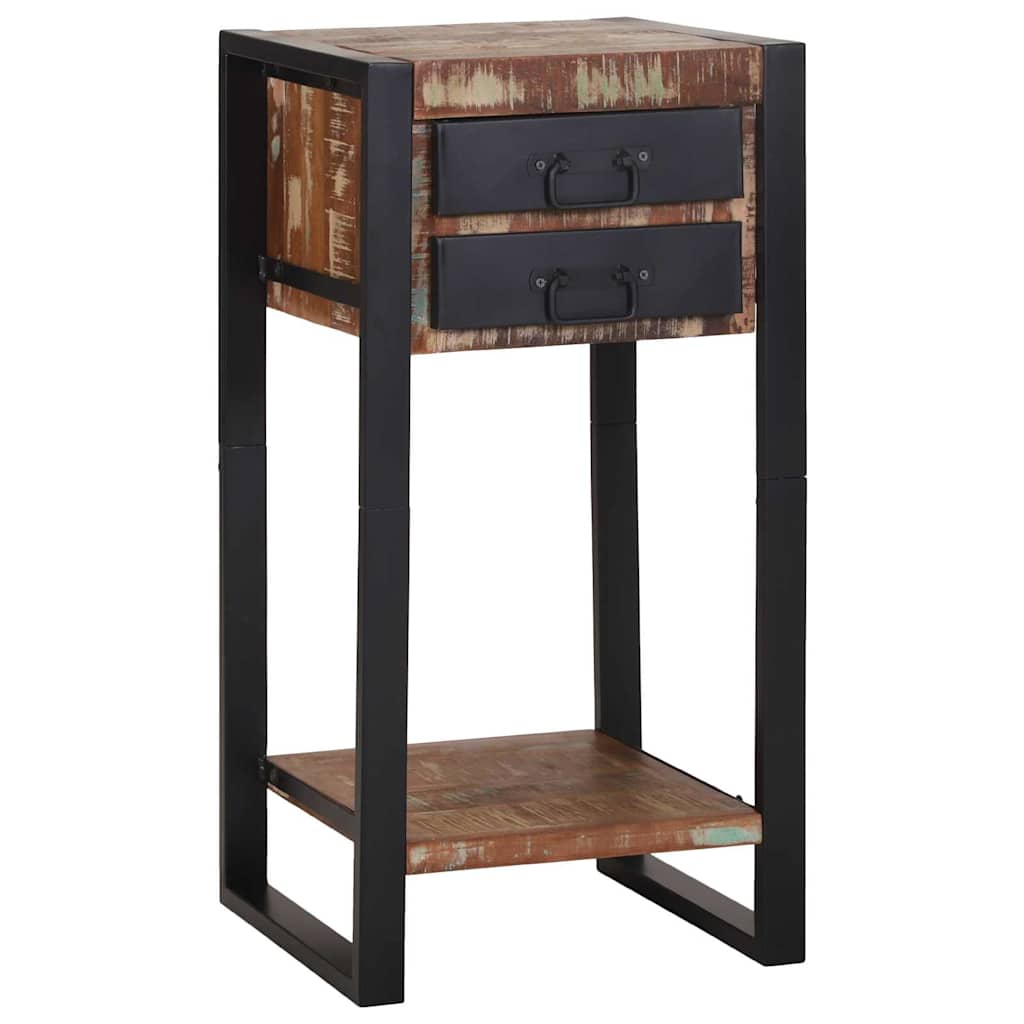 Mesa Auxiliar con cajón Multicolor Madera sólida recuperada