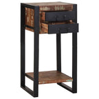 Mesa Auxiliar con cajón Multicolor Madera sólida recuperada