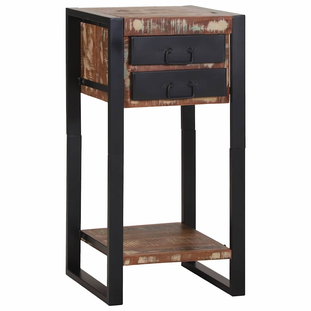 Mesa Auxiliar con cajón Multicolor Madera sólida recuperada