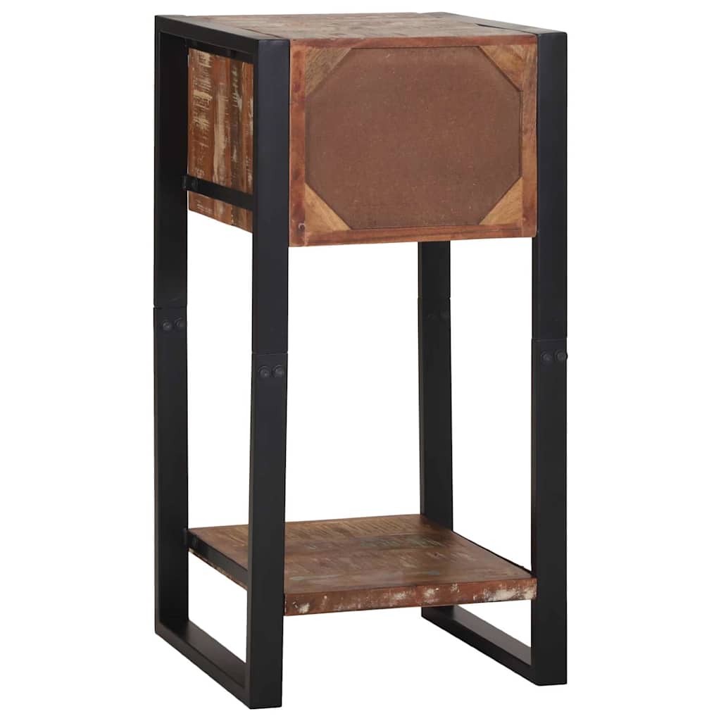 Mesa Auxiliar con cajón Multicolor Madera sólida recuperada