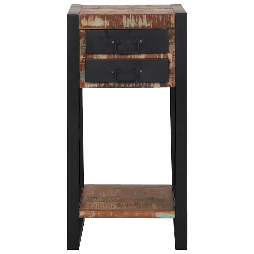 Mesa Auxiliar con cajón Multicolor Madera sólida recuperada
