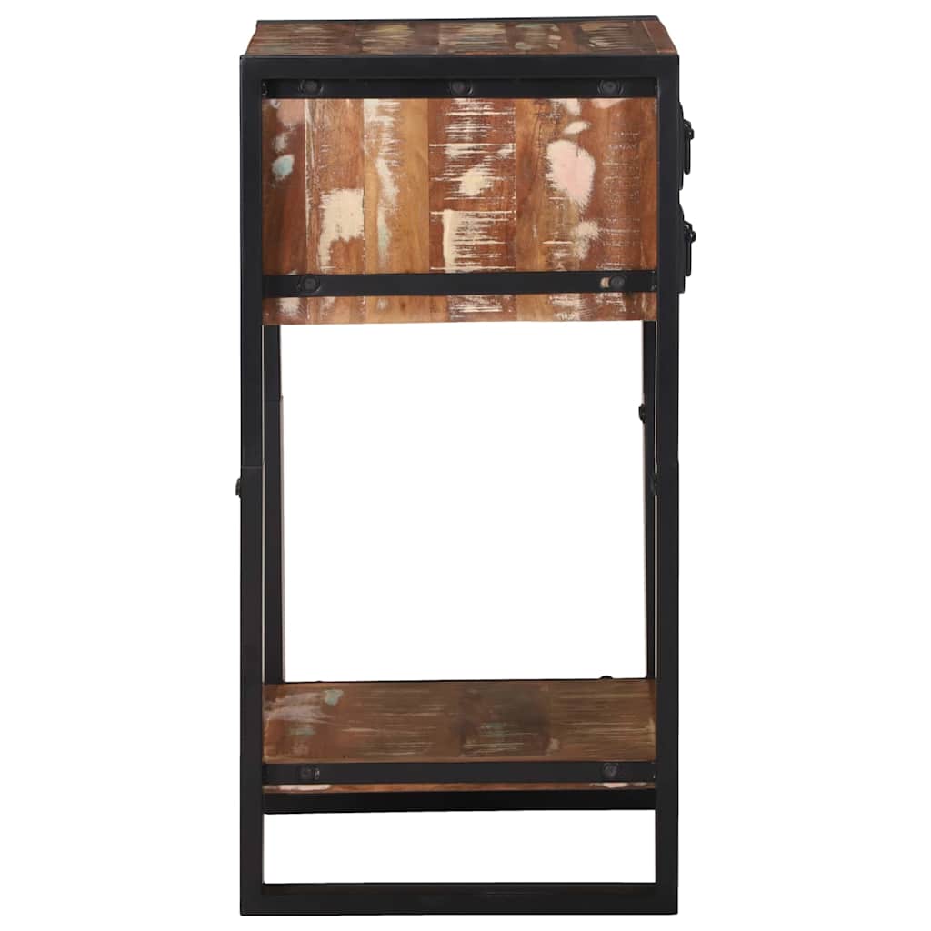 Mesa Auxiliar con cajón Multicolor Madera sólida recuperada