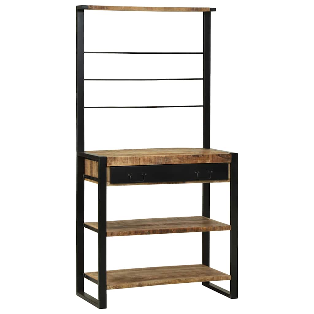 Estante de cocina Marrón y Negro 80 x 40 x 160 cm