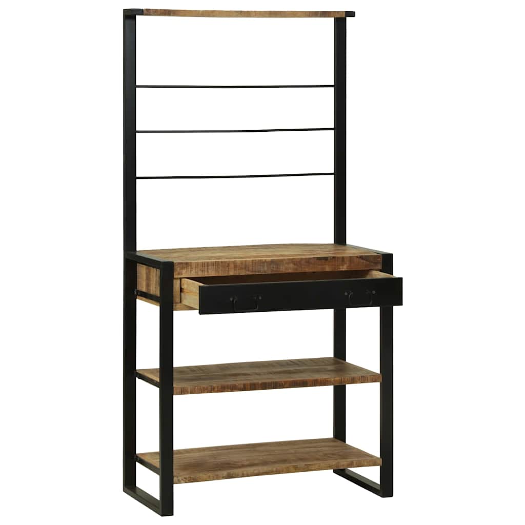 Estante de cocina Marrón y Negro 80 x 40 x 160 cm