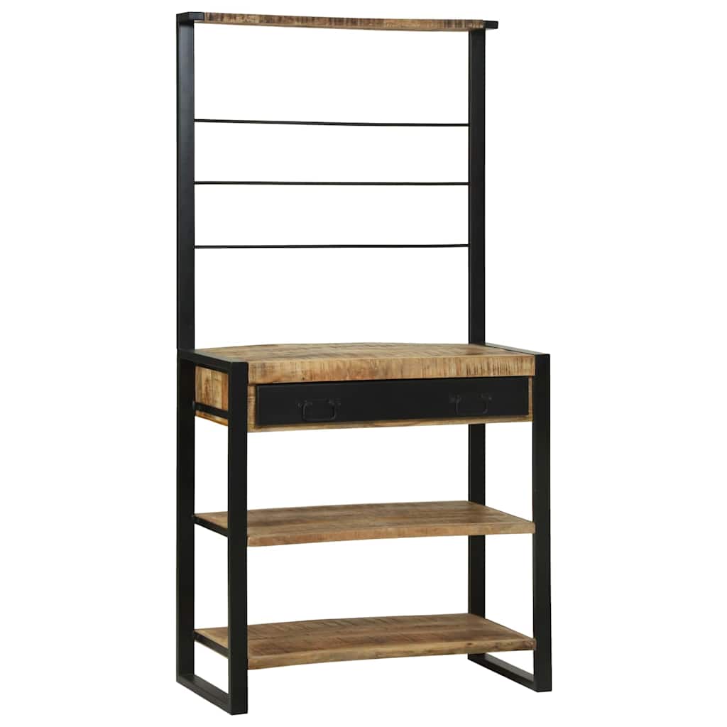 Estante de cocina Marrón y Negro 80 x 40 x 160 cm