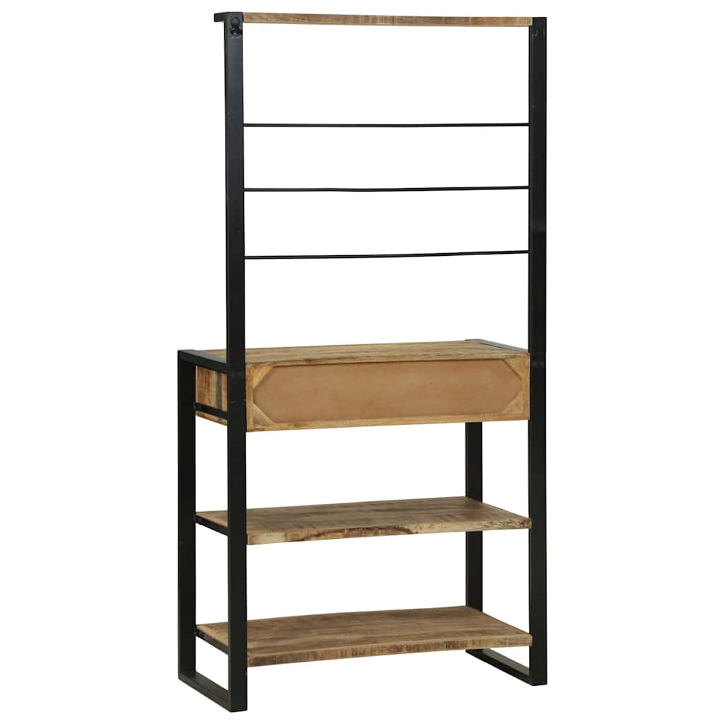 Estante de cocina Marrón y Negro 80 x 40 x 160 cm