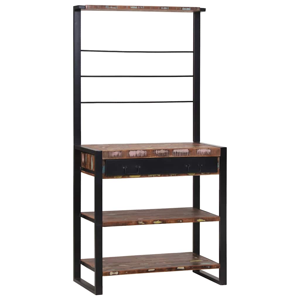 Estante de Cozinha Castanho e Preto 80 x 40 x 160 cm