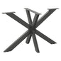 Pé de mesa de jantar, forma aranha, antracite, 120x68x(72-73) cm, aço