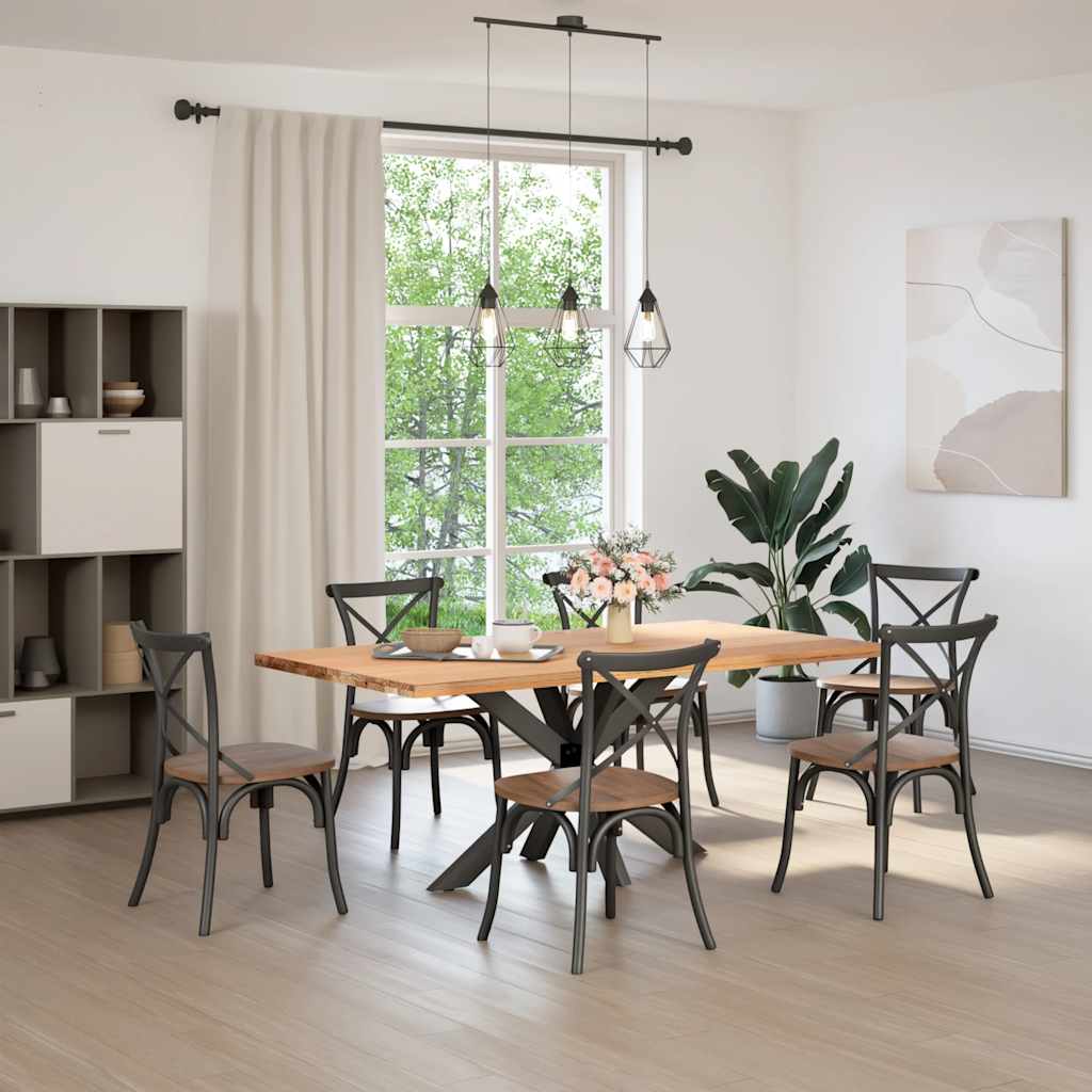 Pata de mesa de comedor forma araña antracita 120x68x(72-73) cm acero