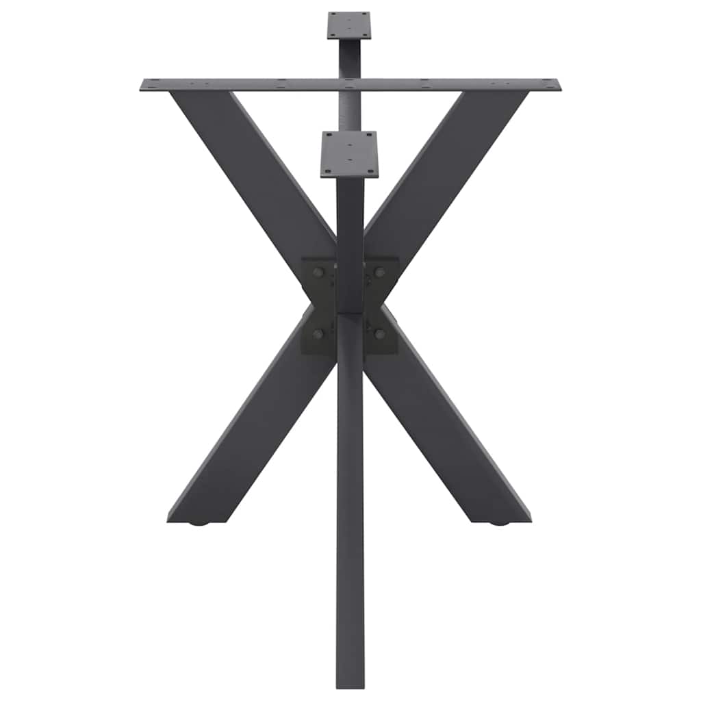 Pata de mesa de comedor forma araña antracita 120x68x(72-73) cm acero