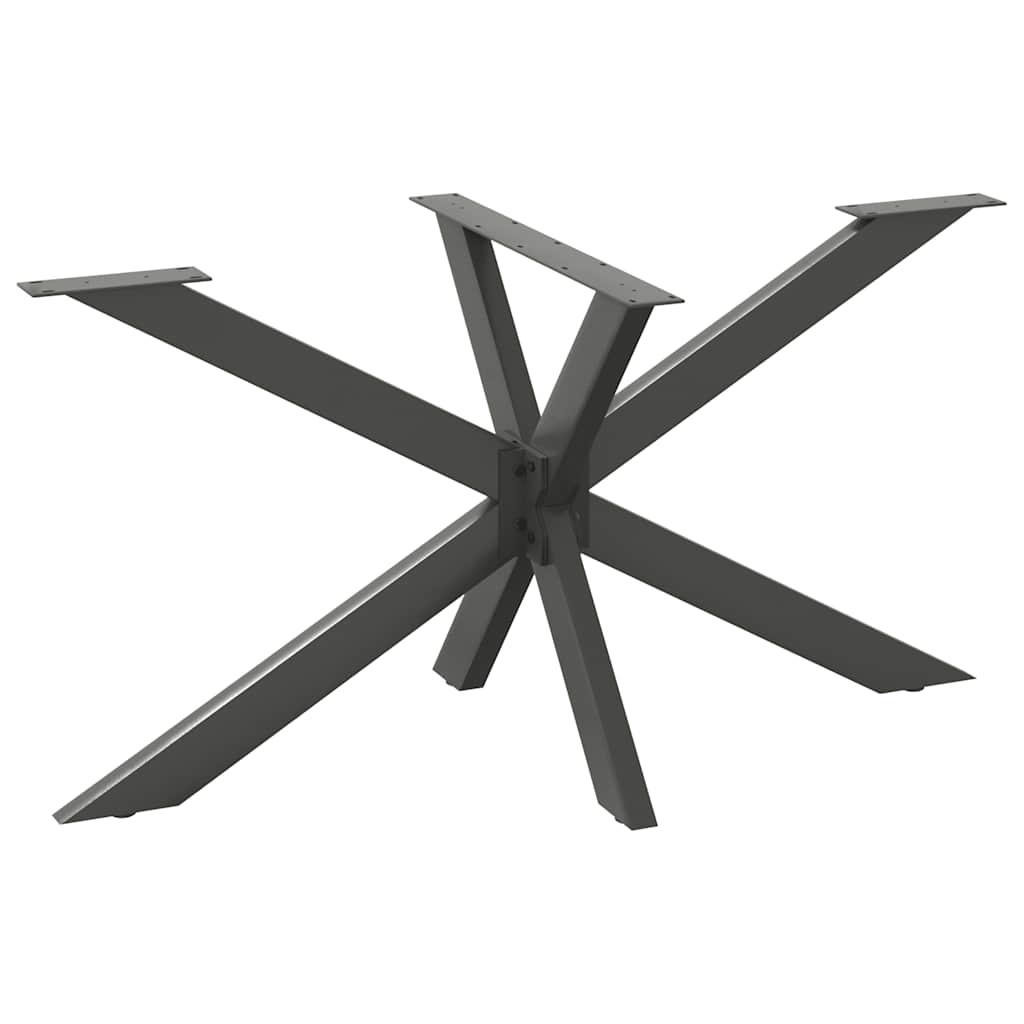 Pé de mesa de jantar, forma aranha, antracite, 120x68x(72-73) cm, aço