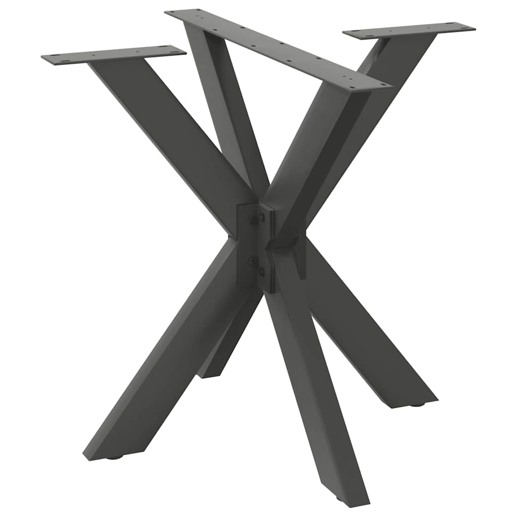 Pé de mesa de jantar, forma aranha, antracite, 120x68x(72-73) cm, aço