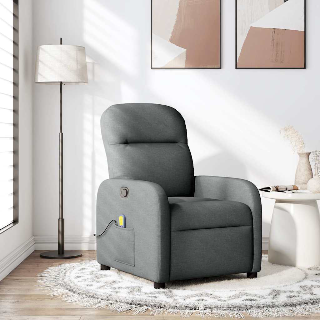 Sillón reclinable de cuero auténtico negro