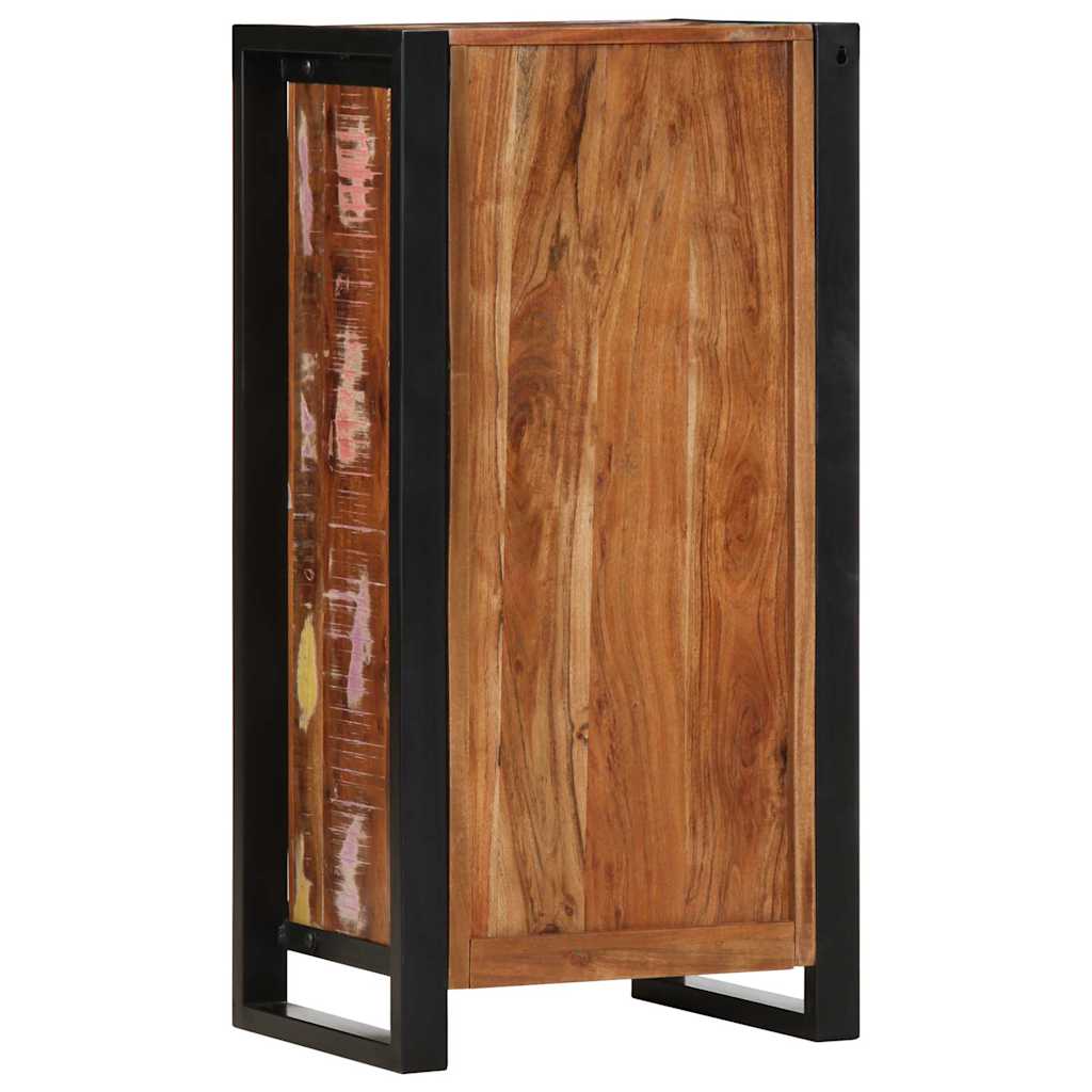 Mesita de noche de madera maciza reciclada 40x30x80 cm