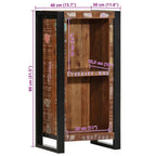 Mesita de noche de madera maciza reciclada 40x30x80 cm