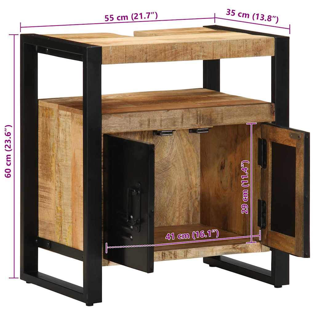 Mueble de Cuarto de Baño Marrón Madera de mango maciza
