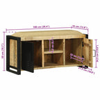 Gabinete de banco Marrón Madera maciza de Mango