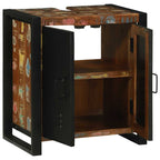 Mueble de lavabo con estante Marrón Madera sólida recuperada