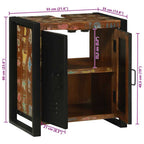 Mueble de lavabo con estante Marrón Madera sólida recuperada