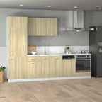 Conjunto de armarios de cocina "Lyon" de 7 piezas de madera de ingeniería de roble Sonoma