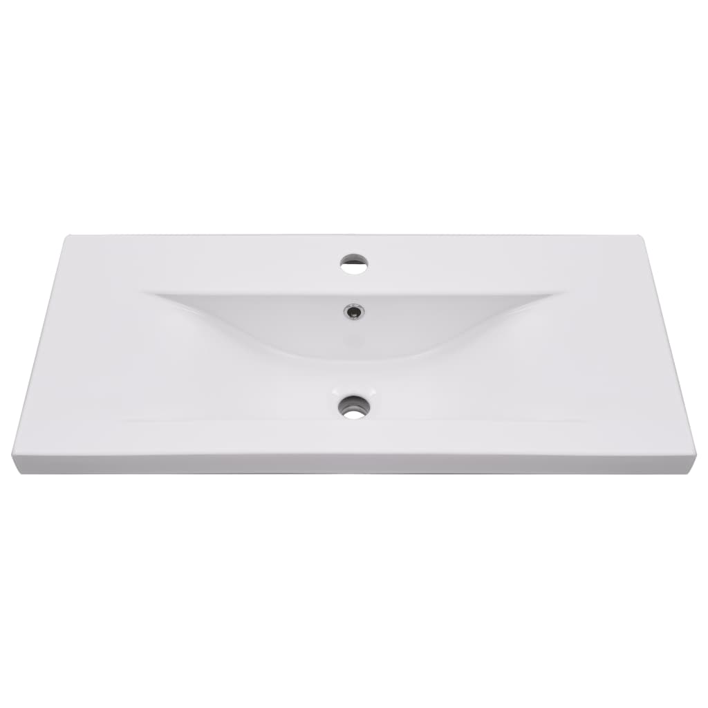 Set de mueble de baño 2 piezas cerámica y madera de ingeniería