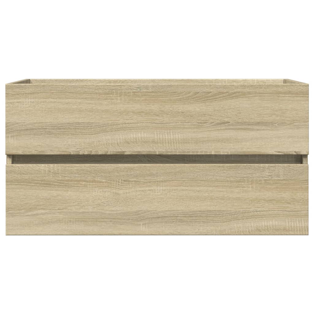 Set de mueble de baño 2 piezas cerámica y madera de ingeniería