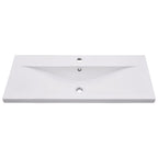 Set de mueble de baño 2 piezas cerámica y madera de ingeniería
