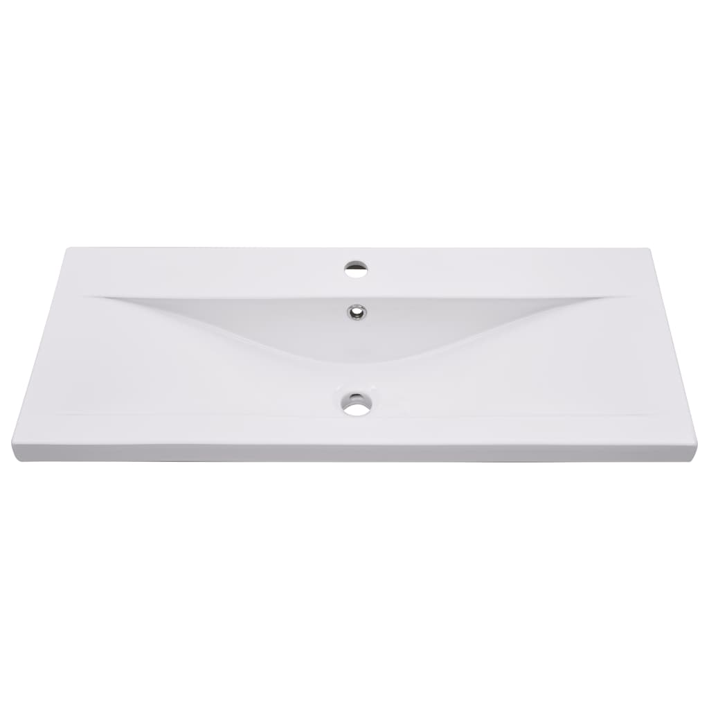 Set de mueble de baño 2 piezas cerámica y madera de ingeniería
