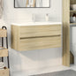 2-piece ceramic and engineered wood bathroom furniture set