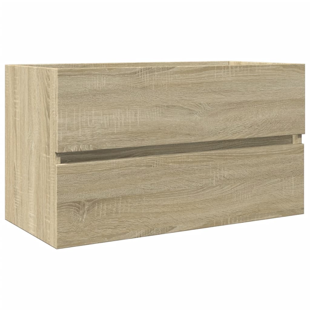 Set de mueble de baño 2 piezas cerámica y madera de ingeniería