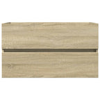 Set de mueble de baño 2 piezas cerámica y madera de ingeniería