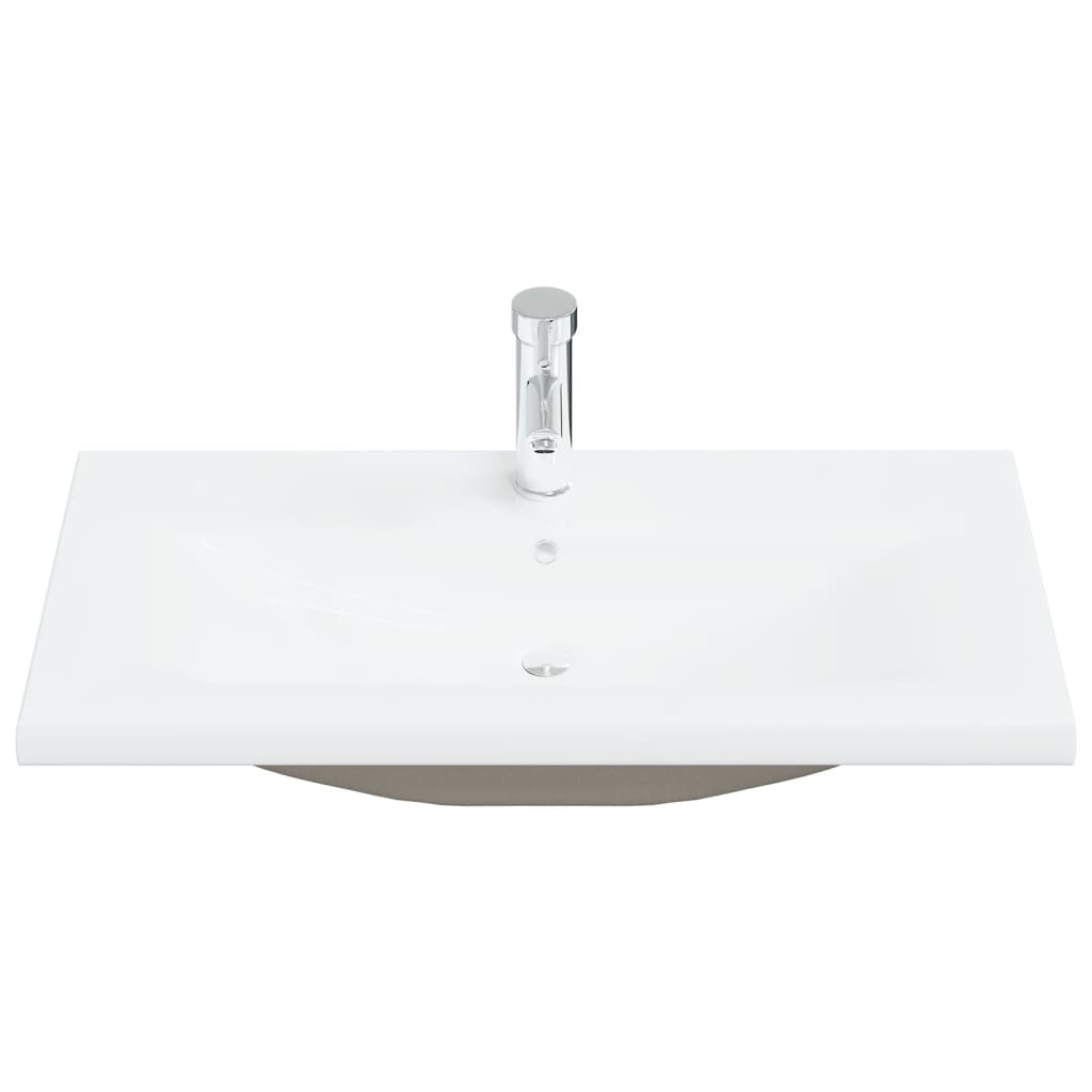 Set de mueble de baño 2 piezas cerámica y madera de ingeniería