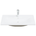 Set de mueble de baño 2 piezas cerámica y madera de ingeniería