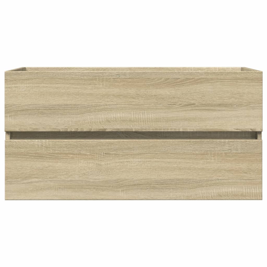 Set de mueble de baño 2 piezas cerámica y madera de ingeniería