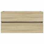 Set de mueble de baño 2 piezas cerámica y madera de ingeniería