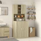 Mueble para lavadora 2 piezas madera de ingeniería roble Sonoma