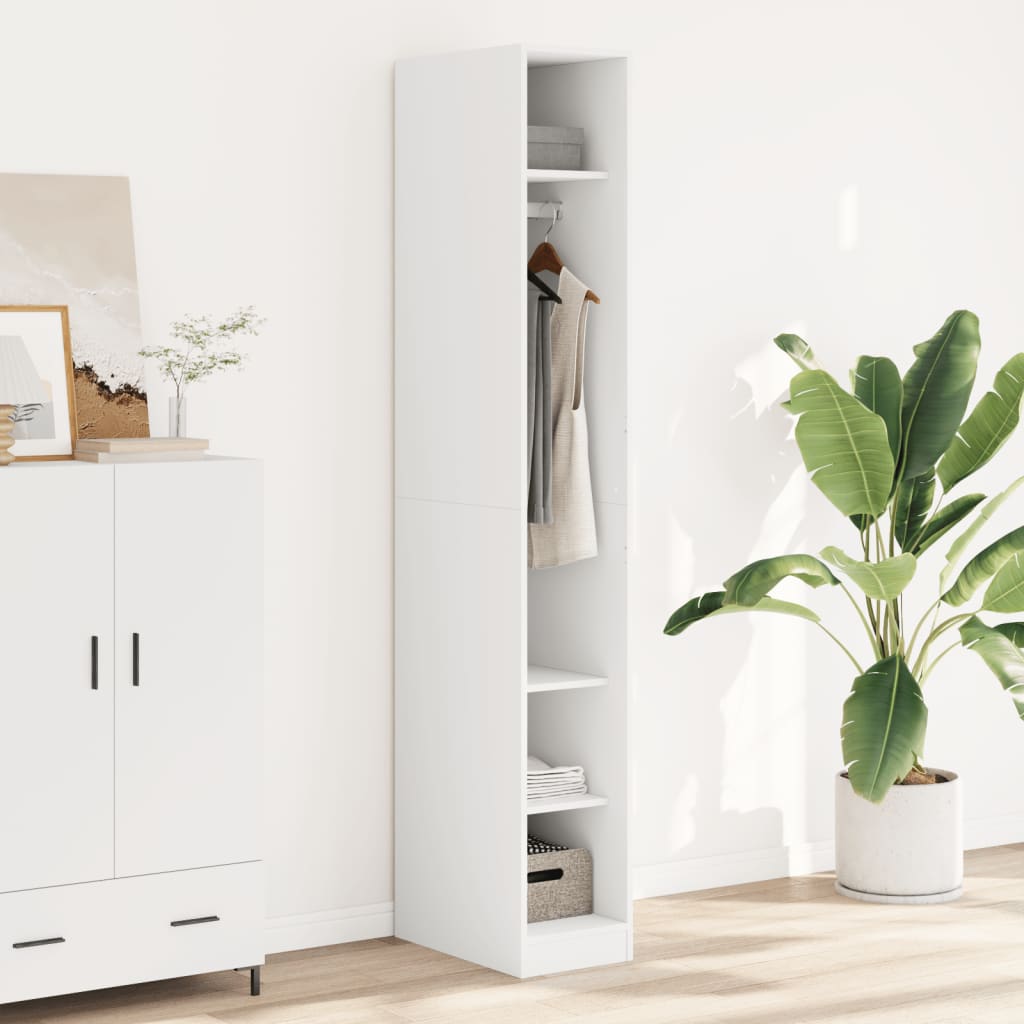 Armario de madera contrachapada blanco 100x50x200 cm