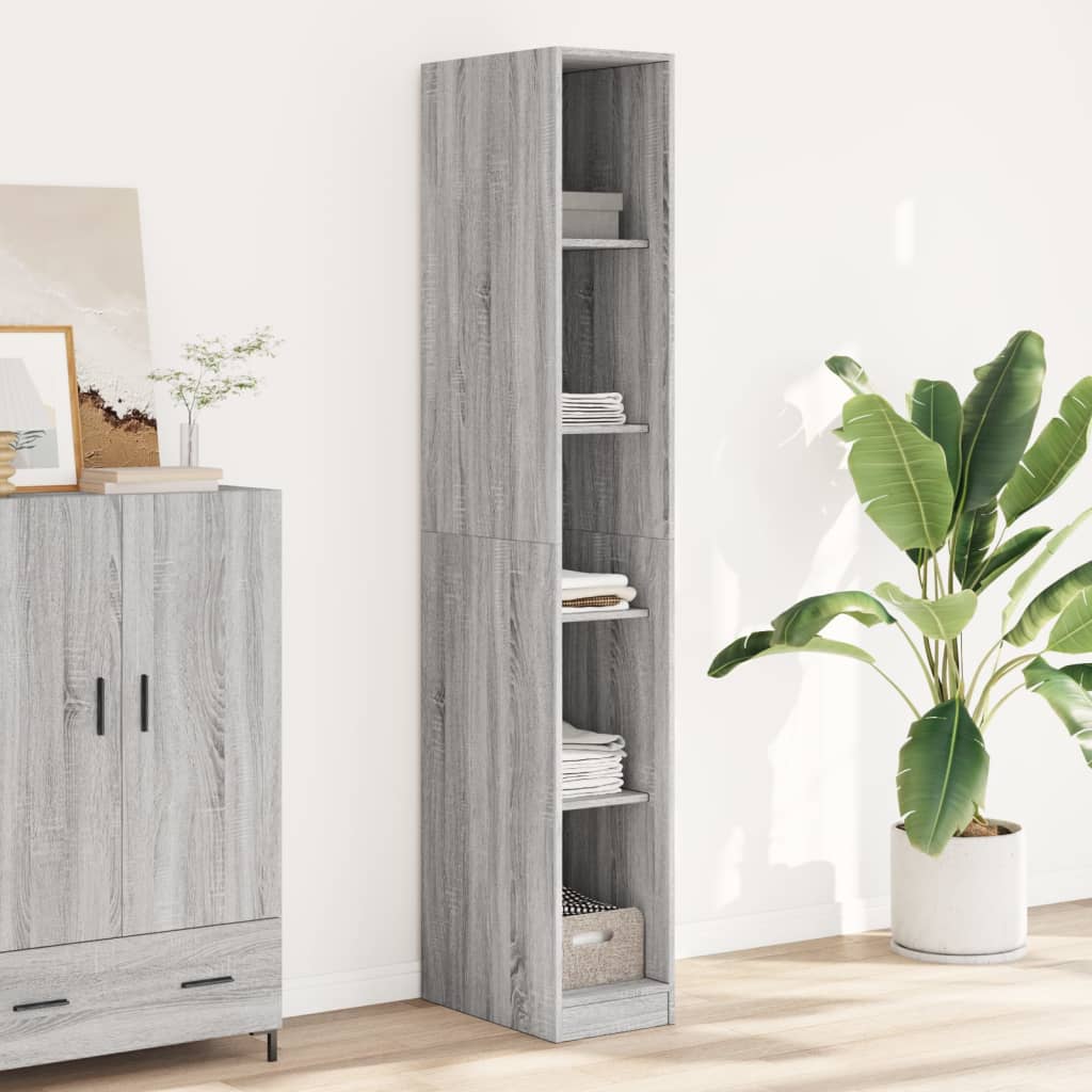 Armario de madera de ingeniería gris hormigón 80x50x200 cm